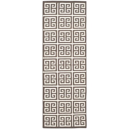 Safavieh Dhurries Runner Rug, Brown and Ivory - 2 ft. 6 in. x 7 ft. DHU626C-27